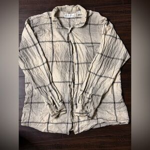 Anchor Blue Cream and Gray Plaid Shirt